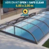 ABRI OPEN & SAFE CLEAR 6 X 3 -Équipement De Piscine Soldes abri open safe clear 6 x 3