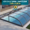 ABRI OPEN & SAFE CLEAR 7 X 3 -Équipement De Piscine Soldes abri open safe clear 7 x 3