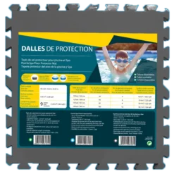 DALLES DE PROTECTION STANDARD GRIS 3,24m² 60 X 60 X 0,8 Cm (x9)
