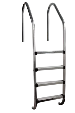 ECHELLE INOX COURBE 4 MARCHES (+SABOTS)