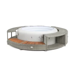 ENTOURAGE ROTIN GRIS SPA GONFLABLE Diam. 180cm