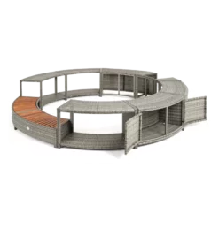 ENTOURAGE ROTIN GRIS SPA GONFLABLE Diam. 180cm 10 ENTOURAGE ROTIN GRIS SPA GONFLABLE Diam. 180cm -Équipement De Piscine Soldes entourage rotin gris spa gonflable diam 180cm 3