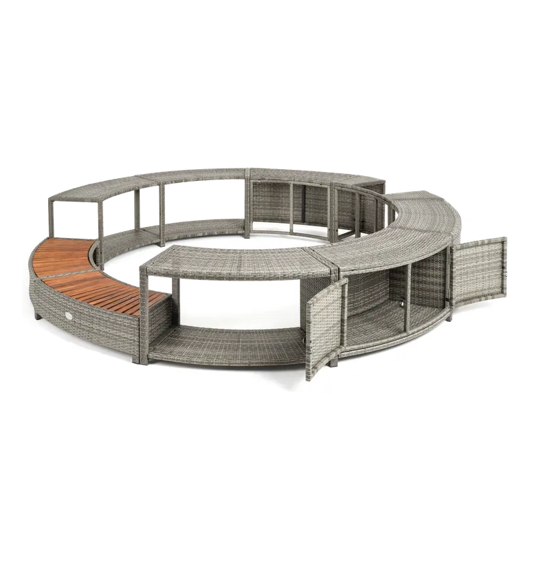 ENTOURAGE ROTIN GRIS SPA GONFLABLE Diam. 180cm 6 ENTOURAGE ROTIN GRIS SPA GONFLABLE Diam. 180cm – Image 4