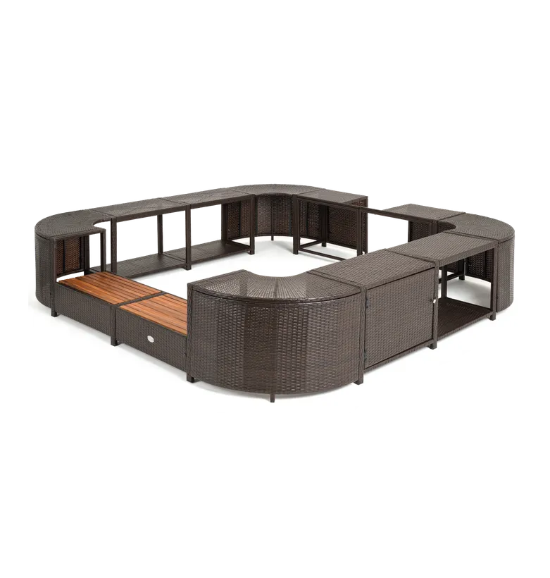 ENTOURAGE ROTIN MARRON SPA GONFLABLE 188x188cm 4 ENTOURAGE ROTIN MARRON SPA GONFLABLE 188x188cm – Image 2