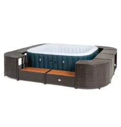 ENTOURAGE ROTIN MARRON SPA GONFLABLE 188x188cm