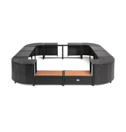 ENTOURAGE ROTIN NOIR SPA GONFLABLE 188x188cm -Équipement De Piscine Soldes entourage rotin noir spa gonflable 188x188cm 2