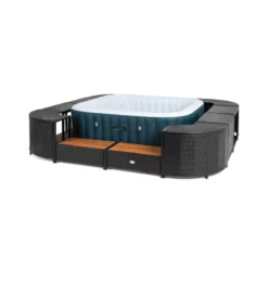 ENTOURAGE ROTIN NOIR SPA GONFLABLE 188x188cm