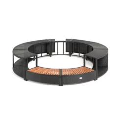 ENTOURAGE ROTIN NOIR SPA GONFLABLE Diam. 200cm 9 ENTOURAGE ROTIN NOIR SPA GONFLABLE Diam. 200cm -Équipement De Piscine Soldes entourage rotin noir spa gonflable diam 200cm 2