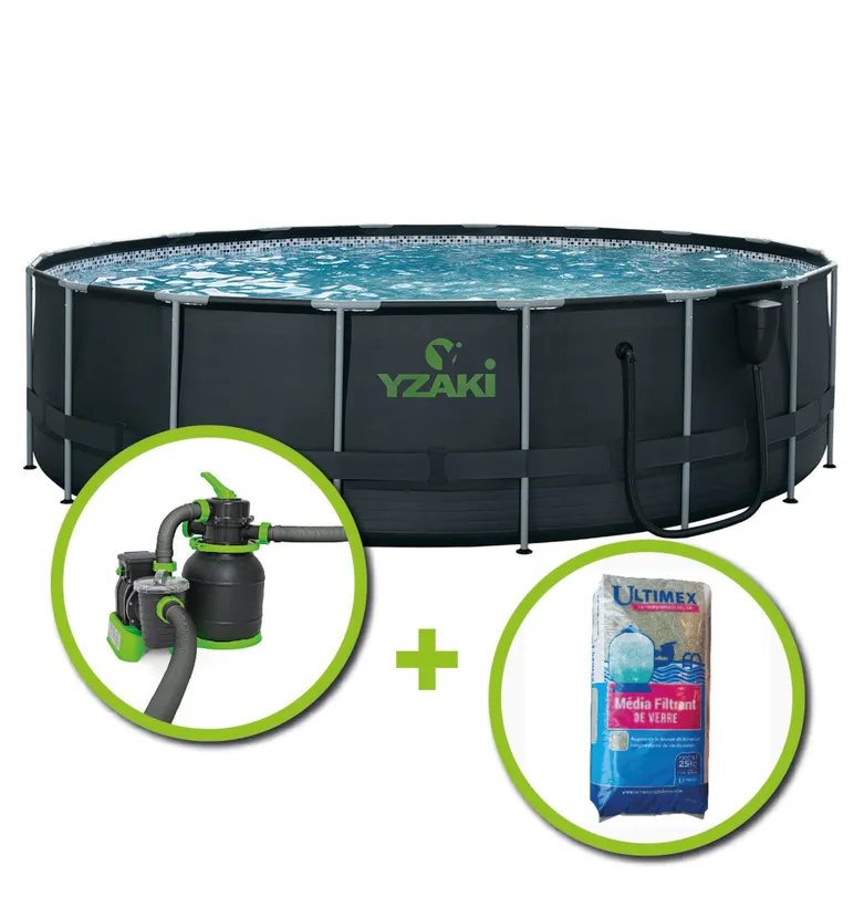 KIT PISCINE TUBULAIRE YZAKI 5,49x1,32m 3 KIT PISCINE TUBULAIRE YZAKI 5,49x1,32m