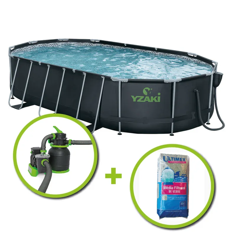 KIT PISCINE TUBULAIRE YZAKI 6.10x3.66x1.22m 3 KIT PISCINE TUBULAIRE YZAKI 6.10x3.66x1.22m