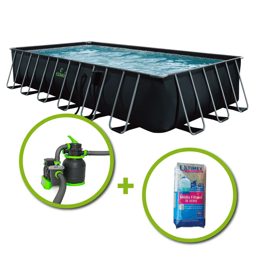 KIT PISCINE TUBULAIRE YZAKI 7.32mx3.66mx1.32m 3 KIT PISCINE TUBULAIRE YZAKI 7.32mx3.66mx1.32m