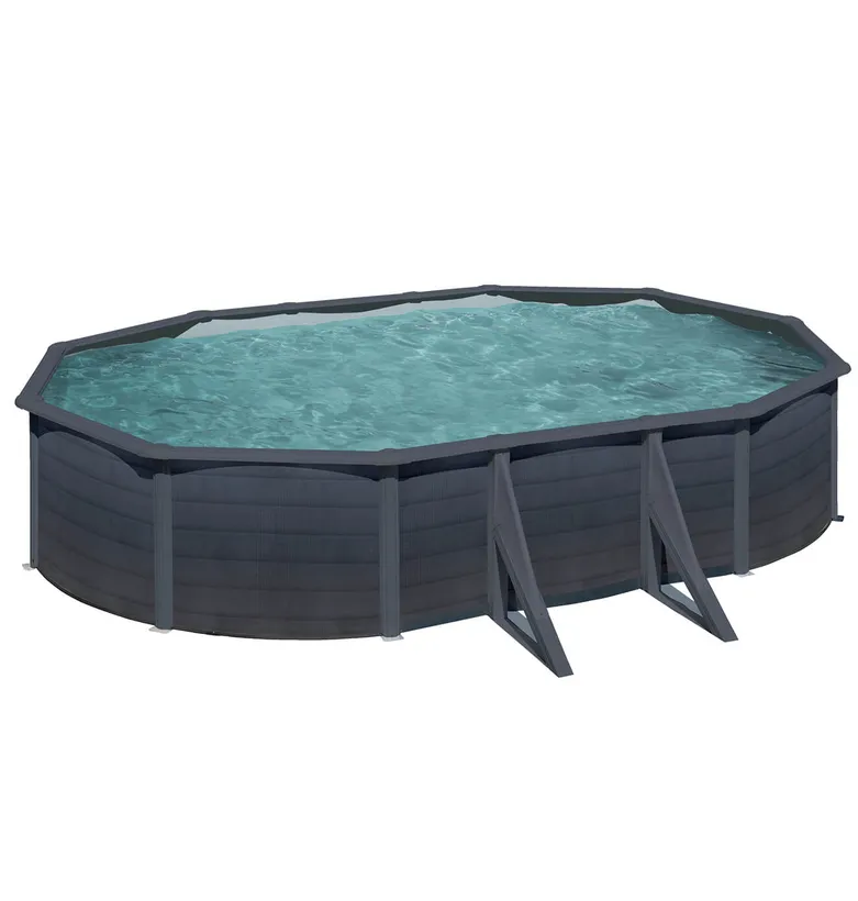 PISCINE ACIER 6,10x3,75 H 1,32 GRAPHITE 3 PISCINE ACIER 6,10x3,75 H 1,32 GRAPHITE